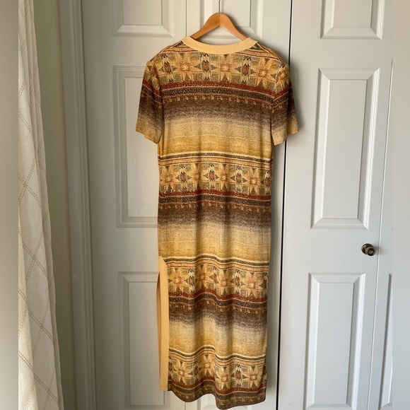 Joseph Ribkoff | Tribal print maxi open cardigan. Geometric. Aztec. Desert core - Picture 3 of 8